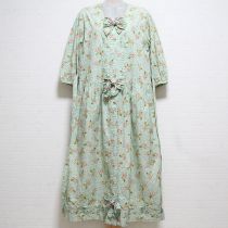 薄荷バラ柄ワンピース