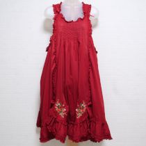 赤ロイヤルクイーンベリー刺繍入りタブリエ