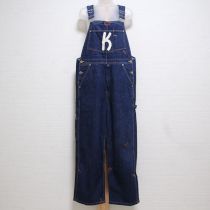 紺ロゴパッチ付きオーバーオール