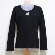 黒水玉うさぎプリント長Tシャツ【M】