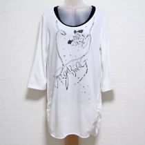 白×黒カメリアネックレス転写ロングTシャツインナー付き【13号】