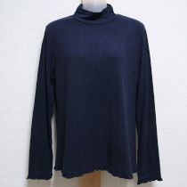 紺フリル使いタートルカットソー【4(L)】