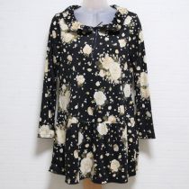 黒薔薇柄カットソーチュニック