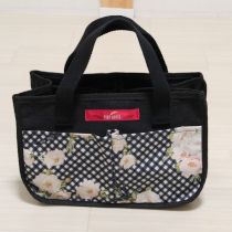 黒野薔薇ギンガムバッグ