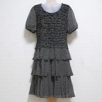 黒ドット段々フリルワンピース【9号】