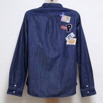 紺ネーム付きデニムブラウス【4(L)】