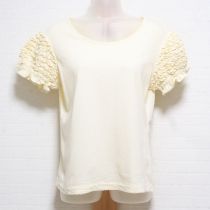 クリーム袖フリルカットソー