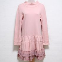 ピンク裾フリル苺刺繍カットソーチュニック
