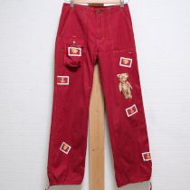 赤くま刺繍パンツ【M】