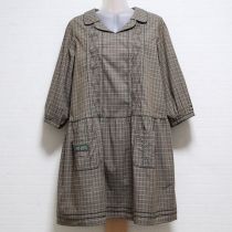 カーキオリチェ倒しタックチュニックブラウス