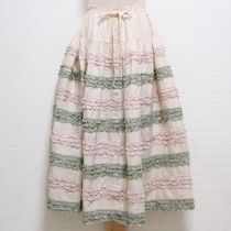ピンク系配色ピコフリルローンスカート