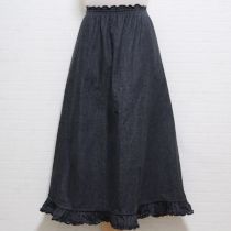 黒フリルデニムスカート
