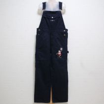 紺スキーくま刺繍オーバーオール