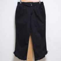 黒リボン付きフリルストレッチパンツ【4(L)】