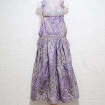 パープル系小花パッチワークサロペットスカート