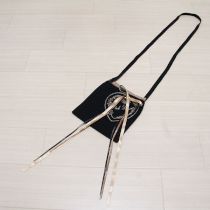 黒ハートリースワッペンポシェット