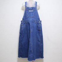 ブリーチストレッチデニムサロペットスカート