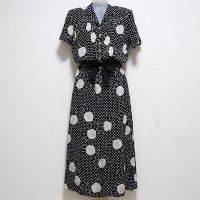 黒リボンカメリアポリワンピース
