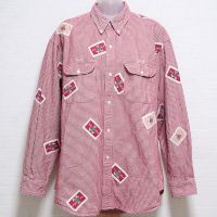 赤くまワッペンボタンダウンシャツ【M】