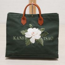 グリーンくちなし刺繍トートバッグ