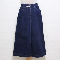 紺デニムAラインスカート【M】