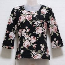 黒薔薇プリントカットソー