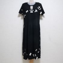 黒ロゴパッチカットソーワンピース