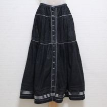 黒ピコット使いデニムスカート