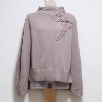 グレージュ花モチーフセーター&マフラー【3(9号)】