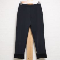 黒裾レースロールアップレギンスパンツ