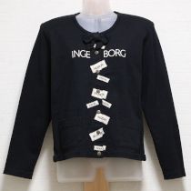 黒ロゴパッチカットソーカーディガン