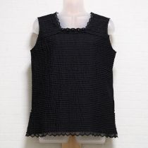 黒モチーフ付きストレッチフリルレースカットソー【3(9号)】