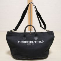黒ロゴ入りキャンバス2WAYトートバッグ