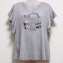 グレーアイテムプリントTシャツ【4(11号)】
