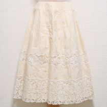 クリームフラワーレース&刺繍スカート【9号】