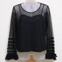 黒ドットチュールブラウスインナー付き