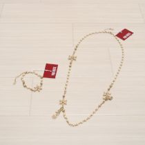 ゴールドスノークリスタルネックレス&ブレスレット