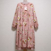 ピンク雛菊とさくらんぼレイヤー風ワンピース