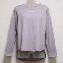 グレージュロゴポイントラウンドヘムカットソー【3(9号)】