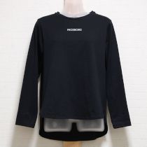 黒ロゴポイントラウンドヘムカットソー【3(9号)】