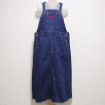 ブルーストレッチデニムサロペットスカート