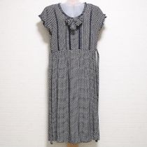 紺レース使いドットポリワンピース