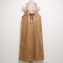 茶野薔薇刺繍デニムジャンパースカート