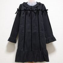 黒リボン使い綿コート