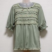 薄荷ロージーレース使いカットソーチュニック【4(L)】