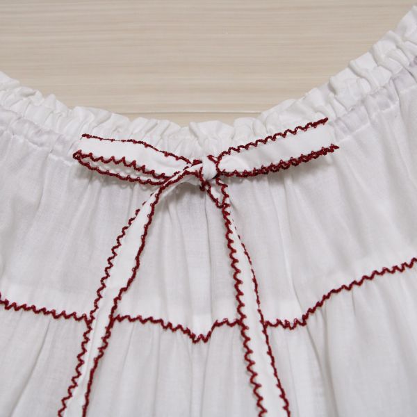 白×赤ローズ刺繍レース使いレイヤー風スカート - ピンクハウス通販 