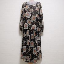 黒レース柄シフォンブラウス&スカート【F】