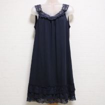 紺レース使いカットソーキャミチュニック【11号】