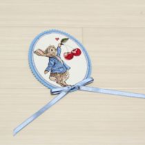 ピーターラビット刺繍ワッペンブローチ