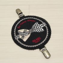 黒リボン刺繍たくし上げクリップ